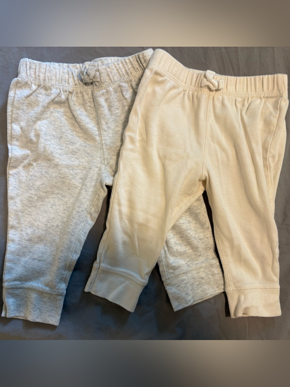 Carter’s 6M Cotton Pants Set - Ivory & Gray